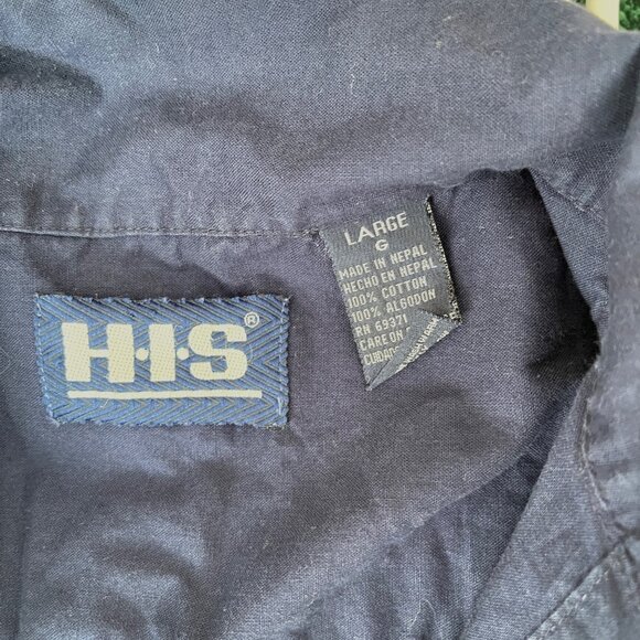 Vintage h.i.s. HIS Short Sleeve Shirt Cuban Bowling Henry I Siegel Size L - Picture 6 of 7